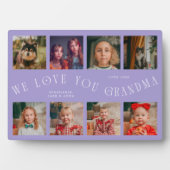 Modern 8 Photo Grid Love You Grandma Lilac フォトプラーク (正面)