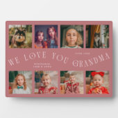 Modern 8 Photo Grid Love You Grandma Pink フォトプラーク (正面)