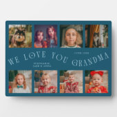 Modern 8 Photo Grid Love You Grandma Teal フォトプラーク (正面)