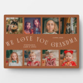 Modern 8 Photo Grid Love You Grandma Terracotta フォトプラーク (正面)