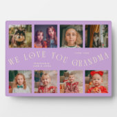 Modern 8 Photo Grid Love You Grandma Wisteria フォトプラーク (正面)