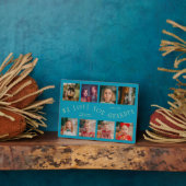 Modern 8 Photo Grid Love You Grandpa Aqua Blue フォトプラーク (側面)