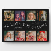 Modern 8 Photo Grid Love You Grandpa Black フォトプラーク (正面)