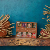 Modern 8 Photo Grid Love You Grandpa Terracotta フォトプラーク (側面)