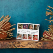 Modern 8 Photo Grid Love You Grandpa White フォトプラーク (側面)