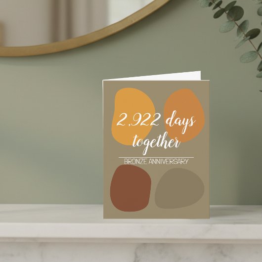 Modern 8th wedding anniversary eigth カード