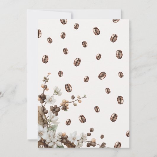 Modern 'a Baby is Brewing' Coffee Baby Shower 招待状 (裏面)