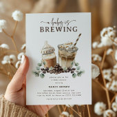 Modern 'a Baby is Brewing' Coffee Baby Shower 招待状
