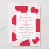 Modern A Little Sweetheart Valentine Baby Shower 招待状 (正面)