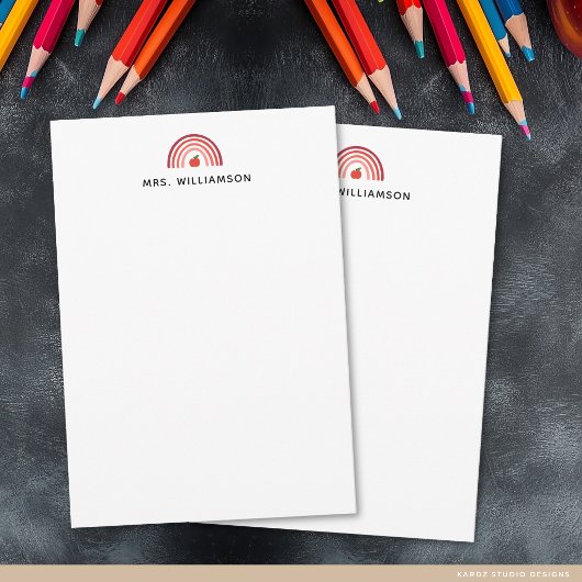 Modern A Note From Teacher Name Note ノートカード