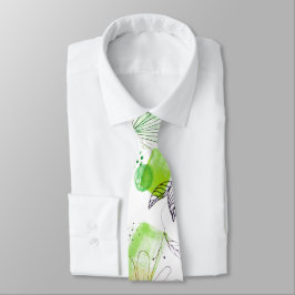 Modern Abstrac Business Pattern Green Yellow ネクタイ