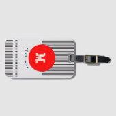 Modern abstract aesthetic minimal Monogram ラゲッジタグ (正面横)