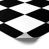 Modern abstract art black white 3d squares on ポスター (角)