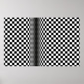 Modern abstract art black white 3d squares on ポスター (正面)