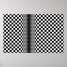 Modern abstract art black white 3d squares on  ポスター