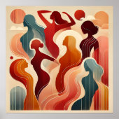 Modern Abstract Art Celebrating Women Empowerment ポスター (正面)