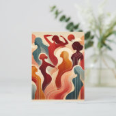 Modern Abstract Art Celebrating Women Empowerment ポストカード (スタンド正面)