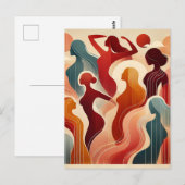 Modern Abstract Art Celebrating Women Empowerment ポストカード (正面/裏面)