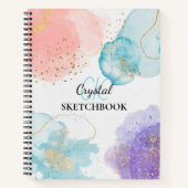 Modern Abstract Art Pastel Monogram Sketchbook ノートブック (正面)