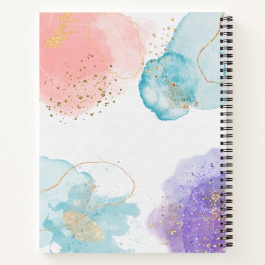 Modern Abstract Art Pastel Monogram Sketchbook ノートブック (裏面)
