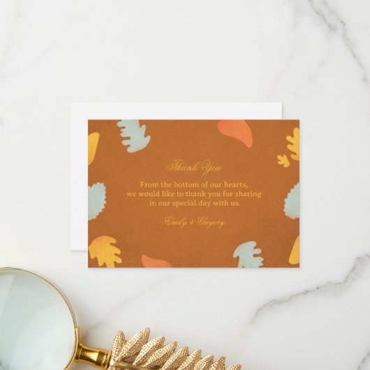 Modern Abstract Autumn Appreciation サンキューカード (正面/裏面インサイチュ)