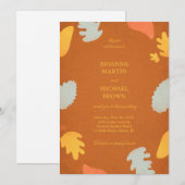 Modern Abstract Autumn Colorful 招待状 (正面/裏面)