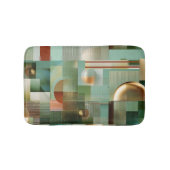 Modern Abstract Bauhaus Green Gold Pattern バスマット (正面)