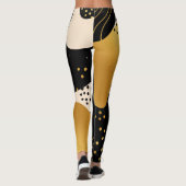 Modern Abstract Black and Gold Organic Pattern レギンス (裏面)