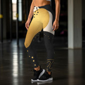 Modern Abstract Black and Gold Organic Pattern レギンス