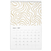 Modern Abstract Black Gold 2027 Wall Calendar カレンダー (3月 2027)