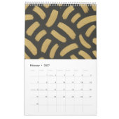 Modern Abstract Black Gold 2027 Wall Calendar カレンダー (2月 2027)