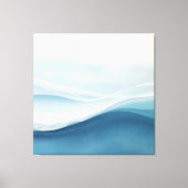 Modern Abstract Blue Calm Serene Waves キャンバスプリント (正面)