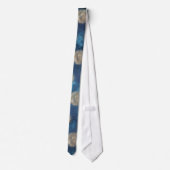Modern Abstract Blue Gold Neck Tie ネクタイ (裏面)