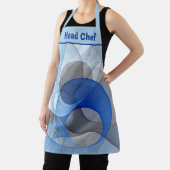 Modern Abstract Blue Gray Fractal Art Graphic エプロン (インサイチュ)
