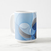 Modern Abstract Blue Gray Fractal Art Graphic コーヒーマグカップ (正面左)