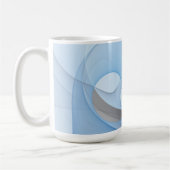 Modern Abstract Blue Gray Fractal Art Graphic コーヒーマグカップ (左)