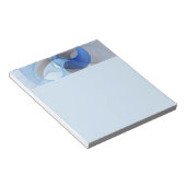 Modern Abstract Blue Gray Fractal Art Graphic ノートパッド (アングル)