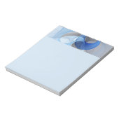 Modern Abstract Blue Gray Fractal Art Graphic ノートパッド (回転)