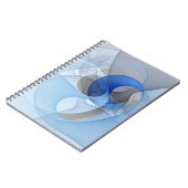 Modern Abstract Blue Gray Fractal Art Graphic ノートブック (左側)