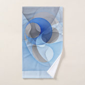 Modern Abstract Blue Gray Fractal Art Graphic バスタオルセット (ハンドタオル)