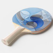 Modern Abstract Blue Gray Fractal Art Graphic 卓球ラケット (正面アングル)