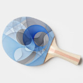 Modern Abstract Blue Gray Fractal Art Graphic 卓球ラケット (横)