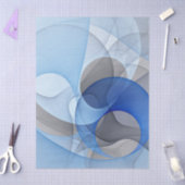Modern Abstract Blue Gray Fractal Art Graphic 薄葉紙 (クラフト)
