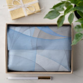 Modern Abstract Blue Gray Fractal Art Graphic 薄葉紙 (ギフト)