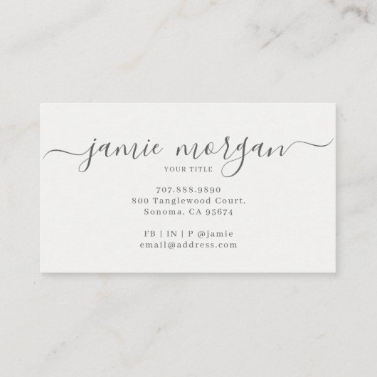 Modern Abstract Blue Green Watercolor Shapes 名刺 (裏面)