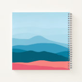 Modern Abstract Blue Pink Mountains Personalised ノートブック (裏面)