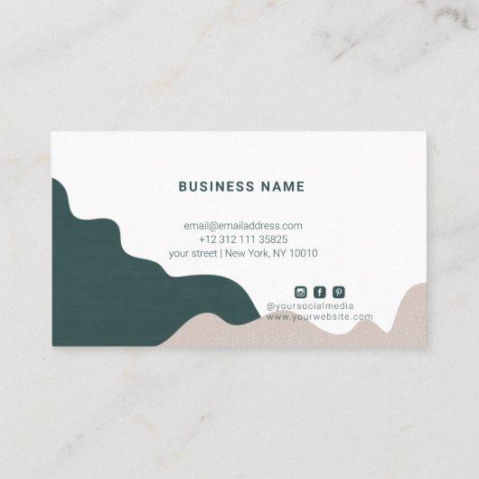 Modern Abstract Boho Business Card 名刺 (裏面)