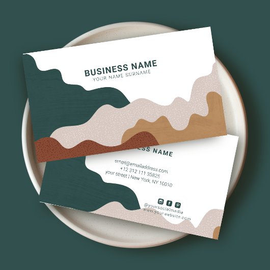Modern Abstract Boho Business Card 名刺