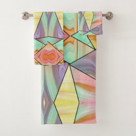 Modern Abstract boho Marble Art バスタオルセット
