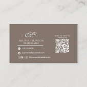 Modern Abstract Boho Neutral Beige Professional  名刺 (裏面)